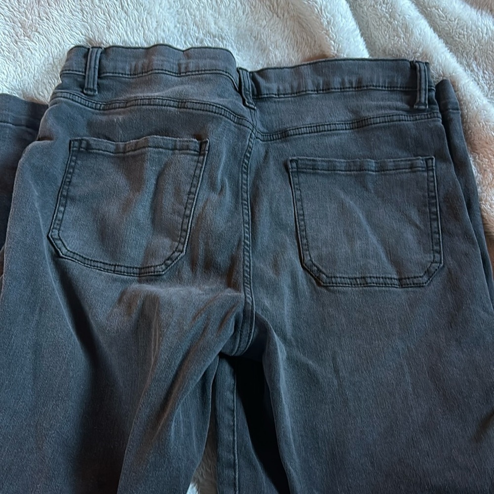 Black wash wide leg capri